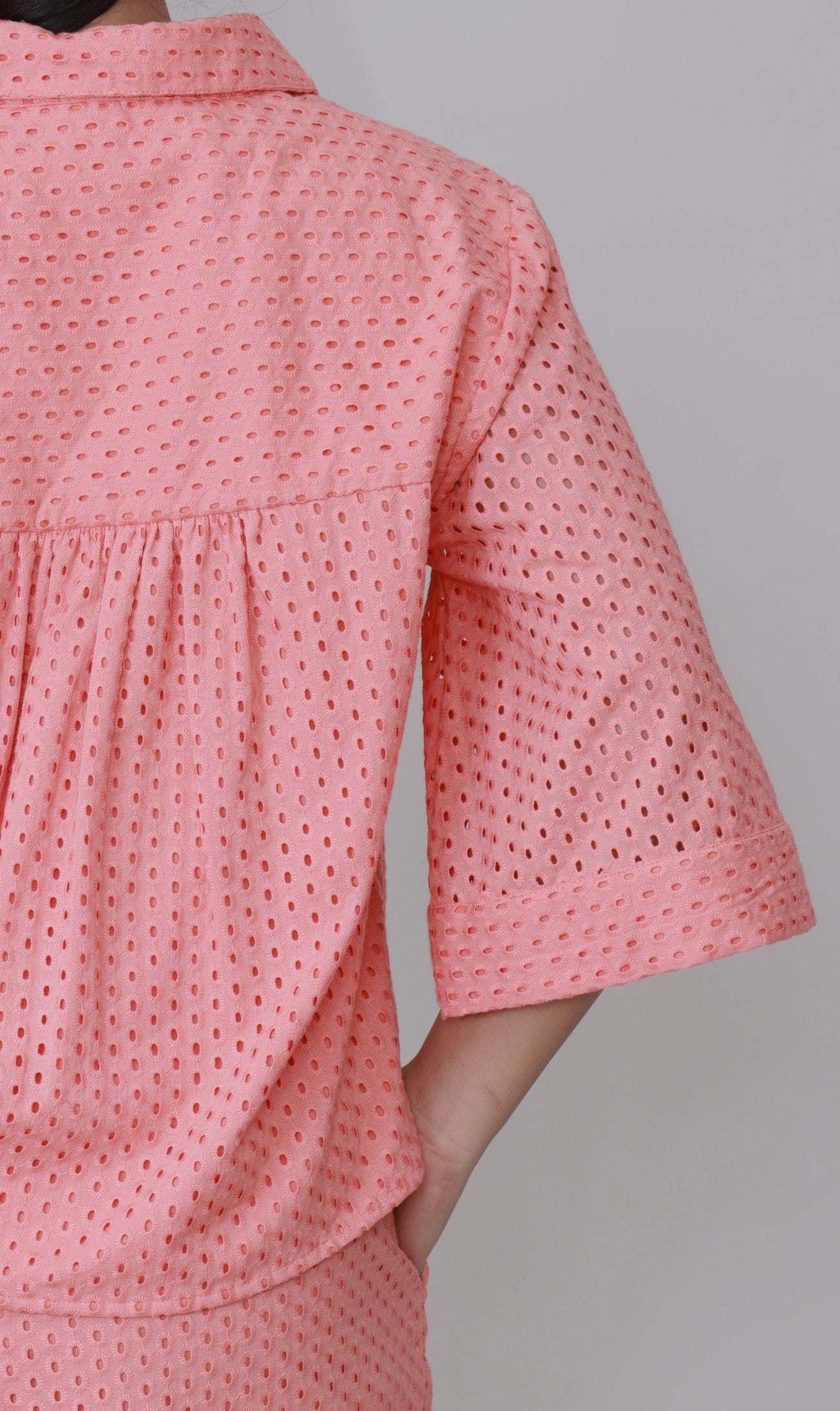 Coral Eyelet Breezy Schiffli Co-ord Set