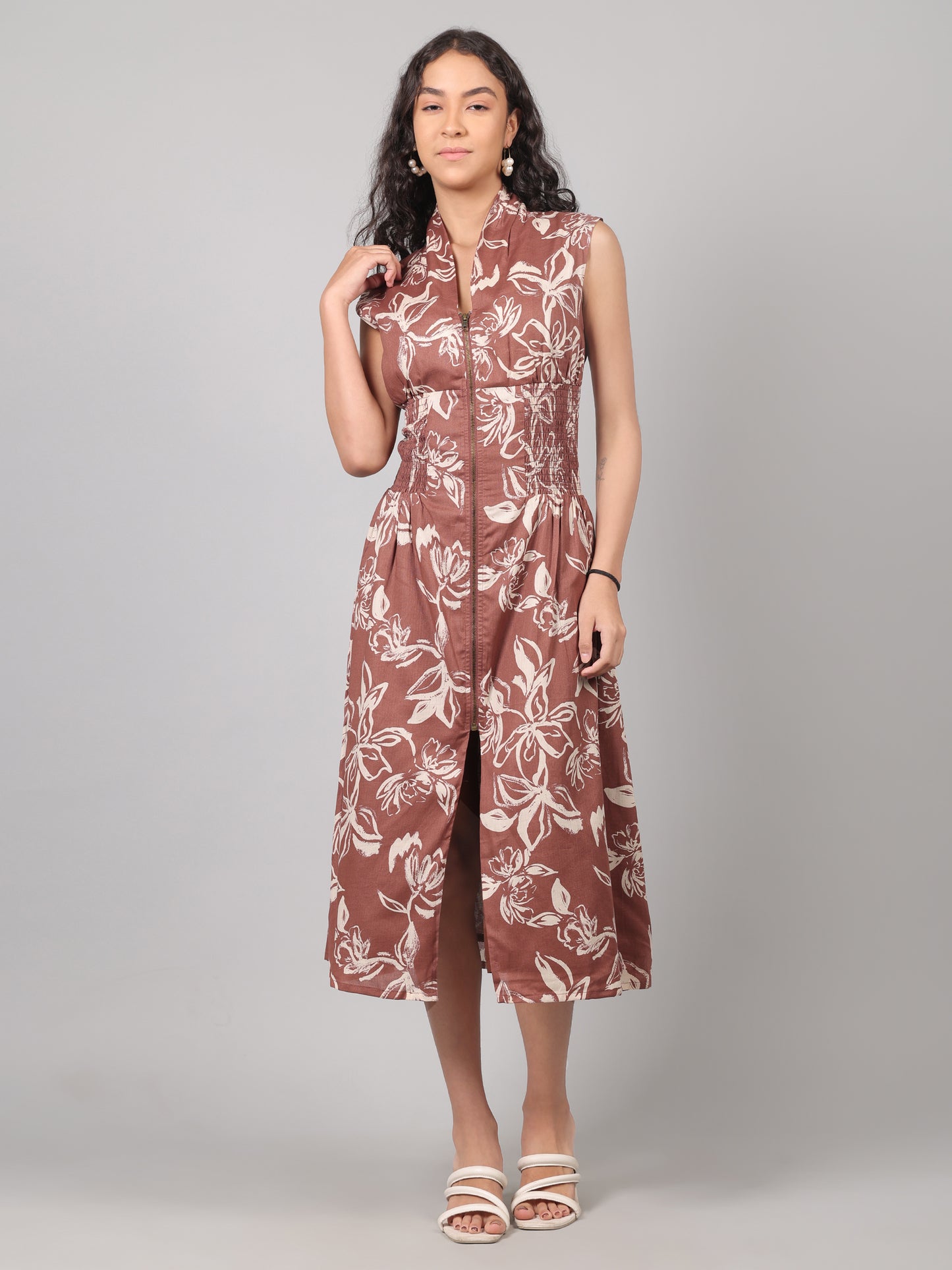 Serena zippered dress - Clay Blossom