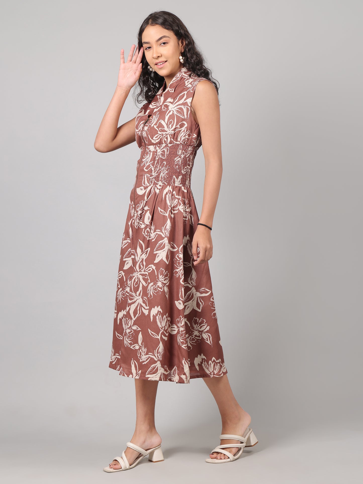 Serena zippered dress - Clay Blossom