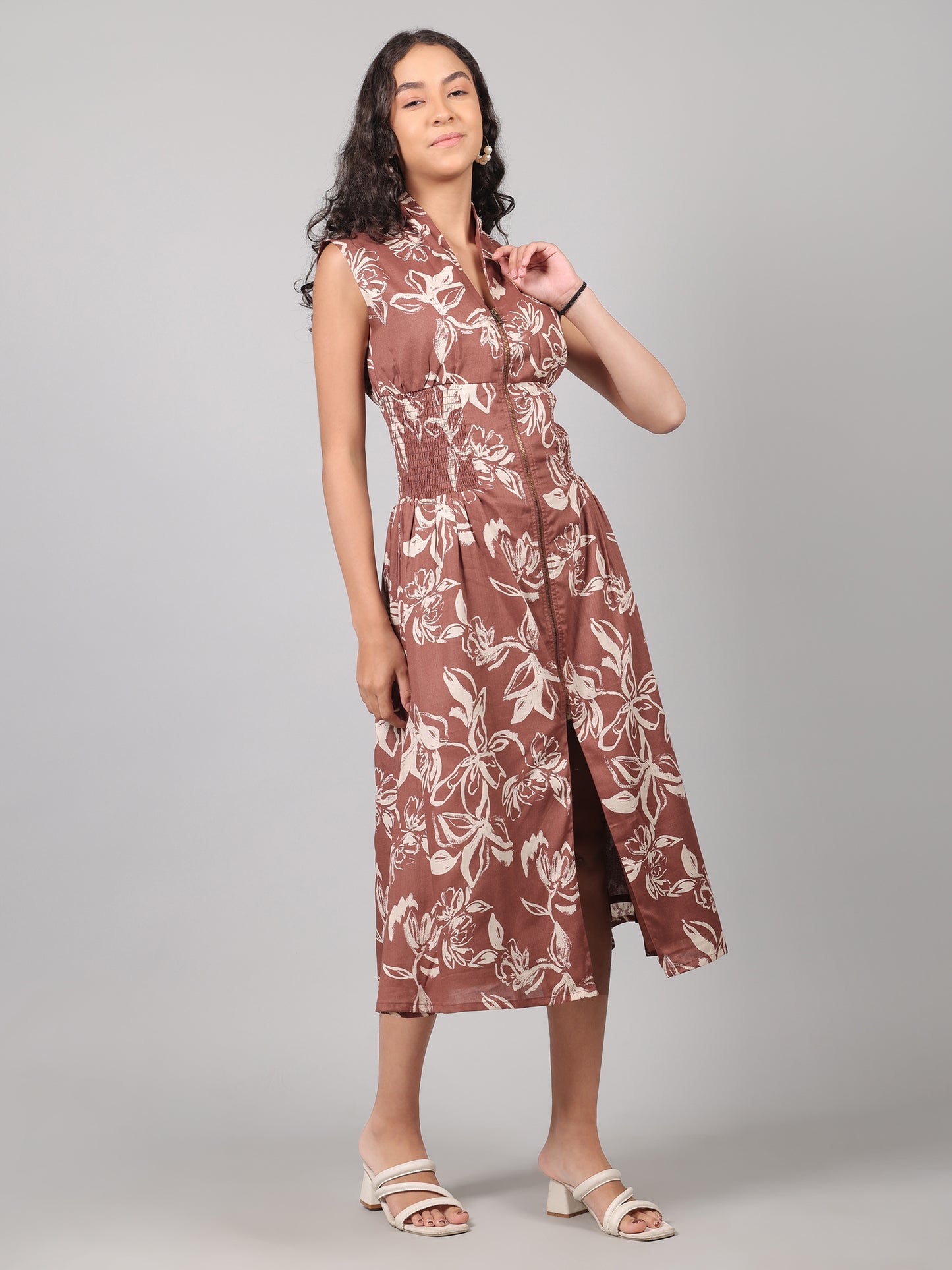 Serena zippered dress - Clay Blossom