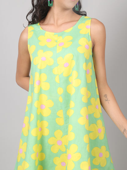 flirty floral dress - Yellow