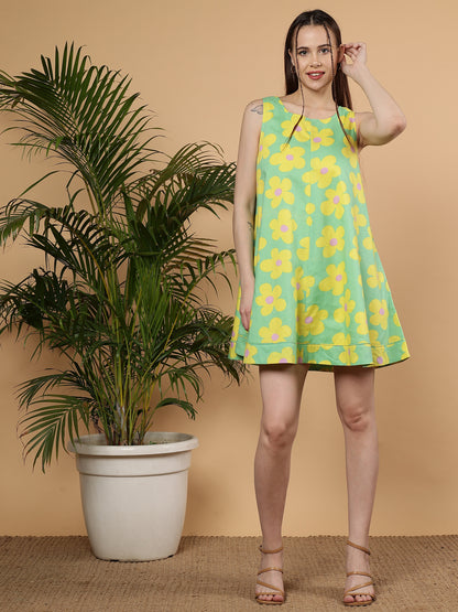 flirty floral dress - Yellow
