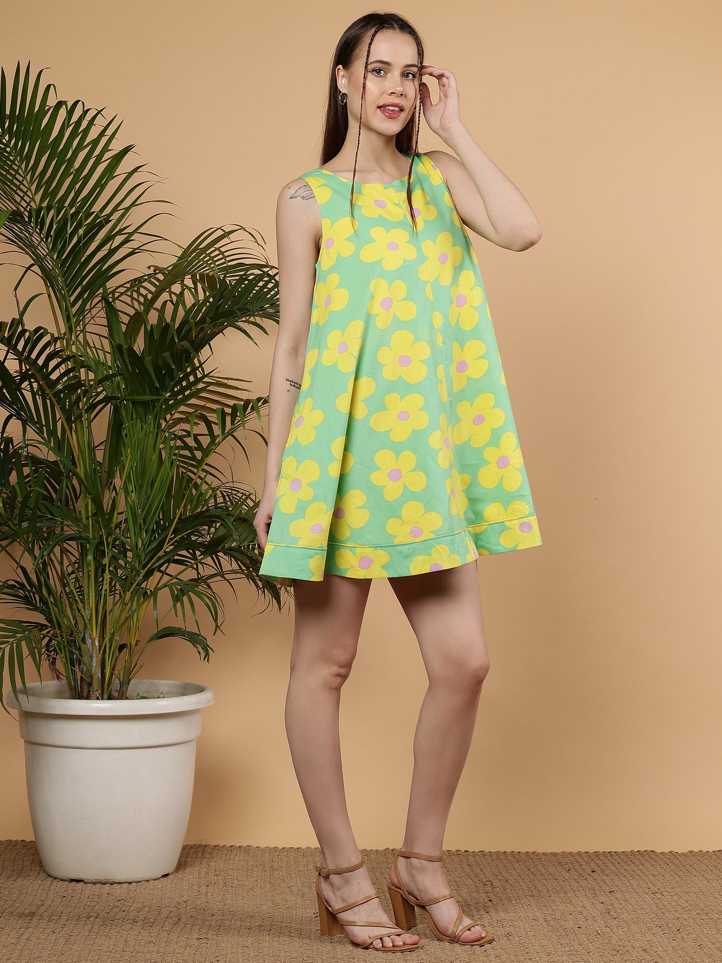 flirty floral dress - Yellow