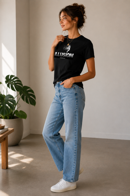 The "ILLUSION" Graphic Crop Tee