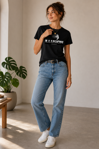 The "ILLUSION" Graphic Crop Tee