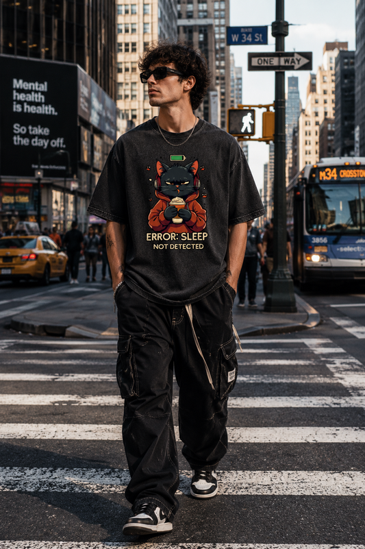 The "Error: Sleep Not Detected" French Terry Vintage Oversized Tee