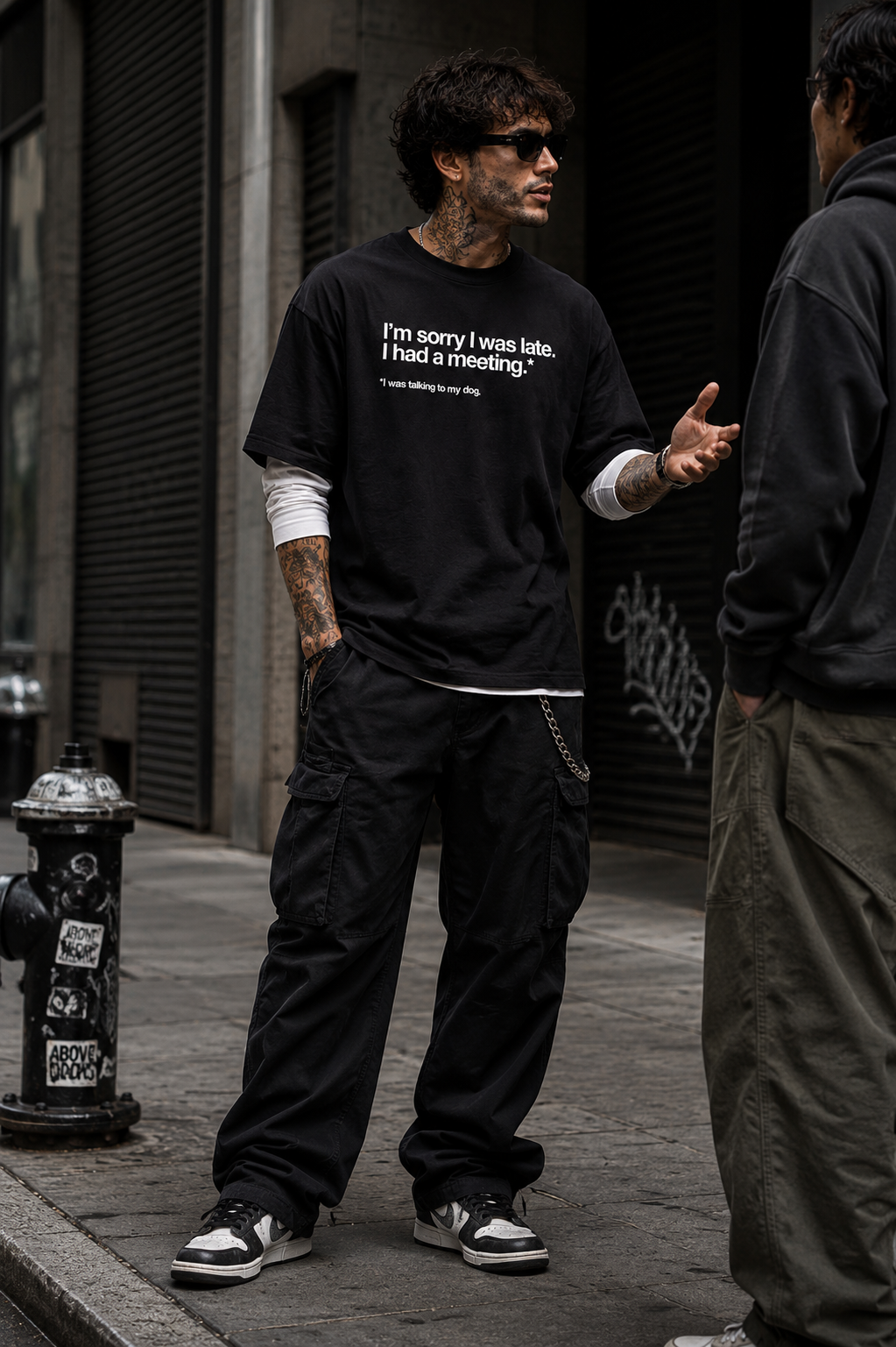 The "I Had A Meeting" Double-Sleeve Tee – 100% Cotton