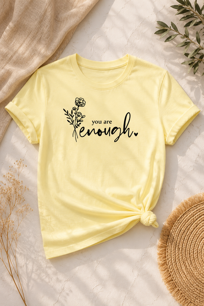 The "You Are Enough" Line Art Tee – 190 GSM
