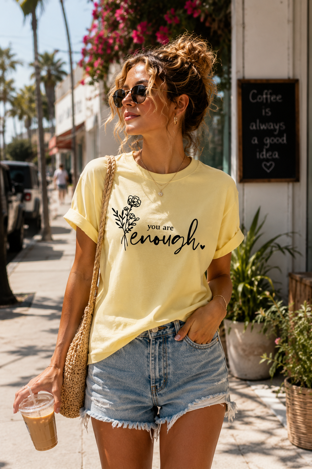 The "You Are Enough" Line Art Tee – 190 GSM
