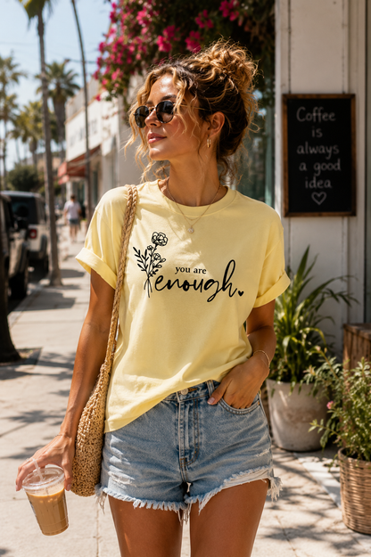 The "You Are Enough" Line Art Tee – 190 GSM
