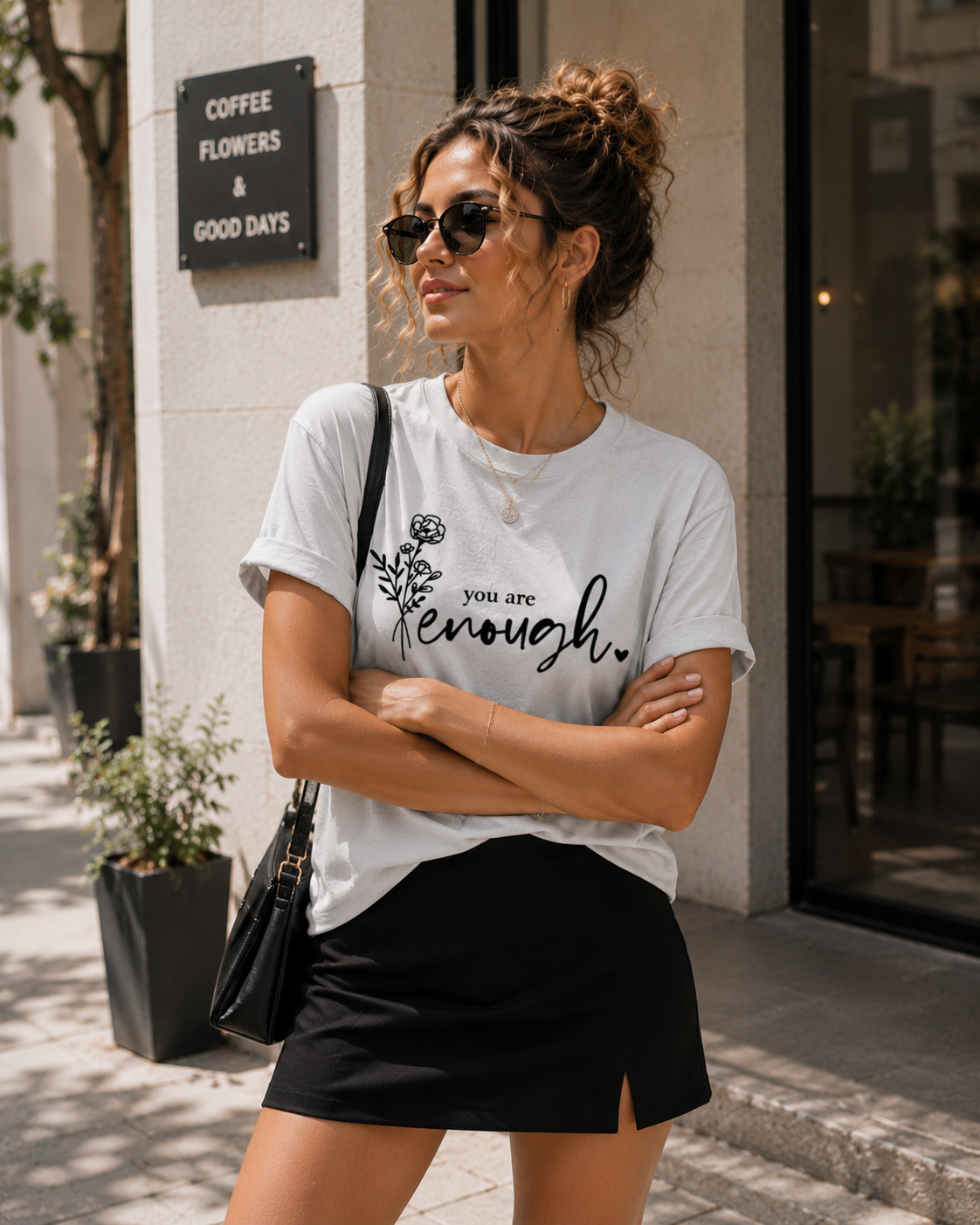 The "You Are Enough" Line Art Tee – 190 GSM