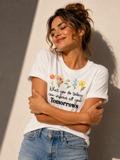 The "Tomorrows" Floral Crop Tee
