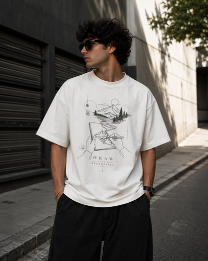 Draw the Essential – Premium Oversized Unisex- Off White