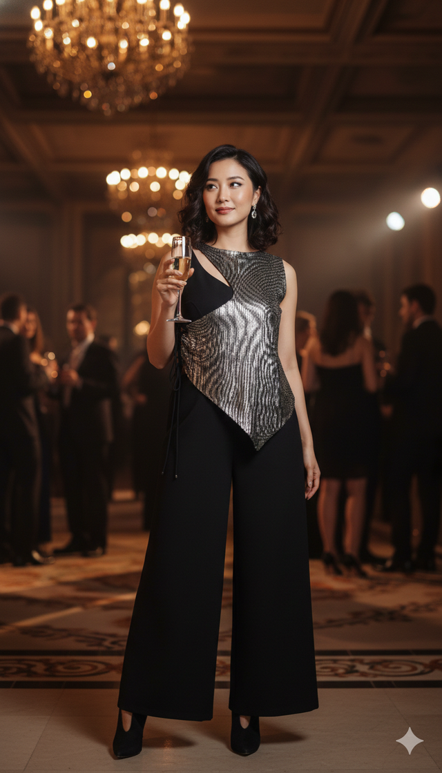 Midnight Radiance Jumpsuit - Glimmer's Hue