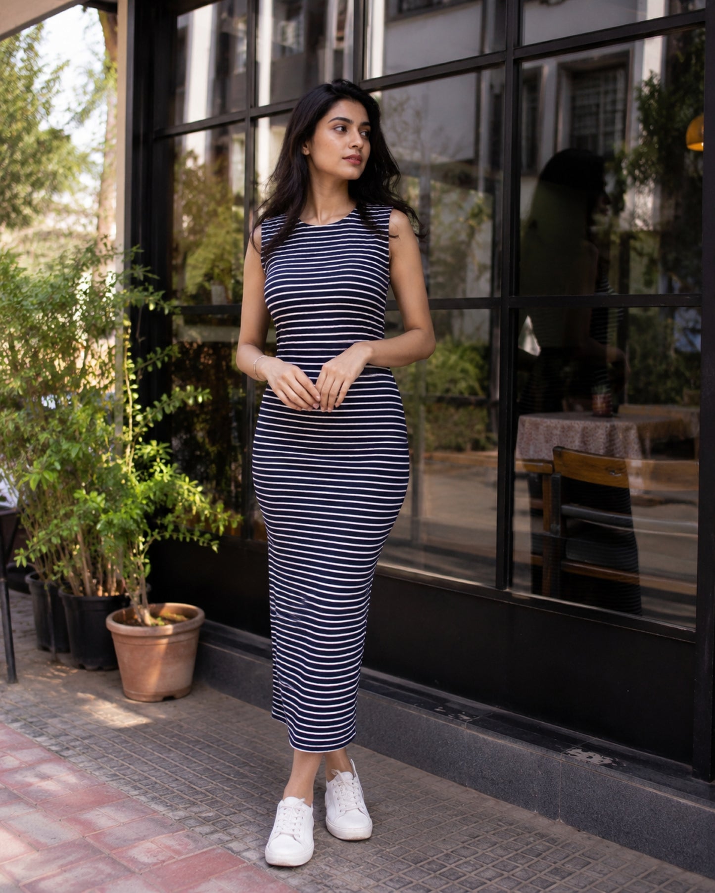 Midnight Stripe Maxi Dress