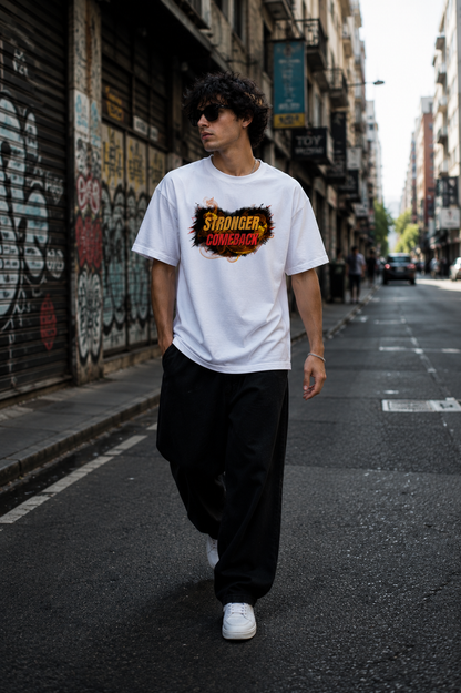 Stronger Comeback – 190 GSM Regular Oversized T-Shirt