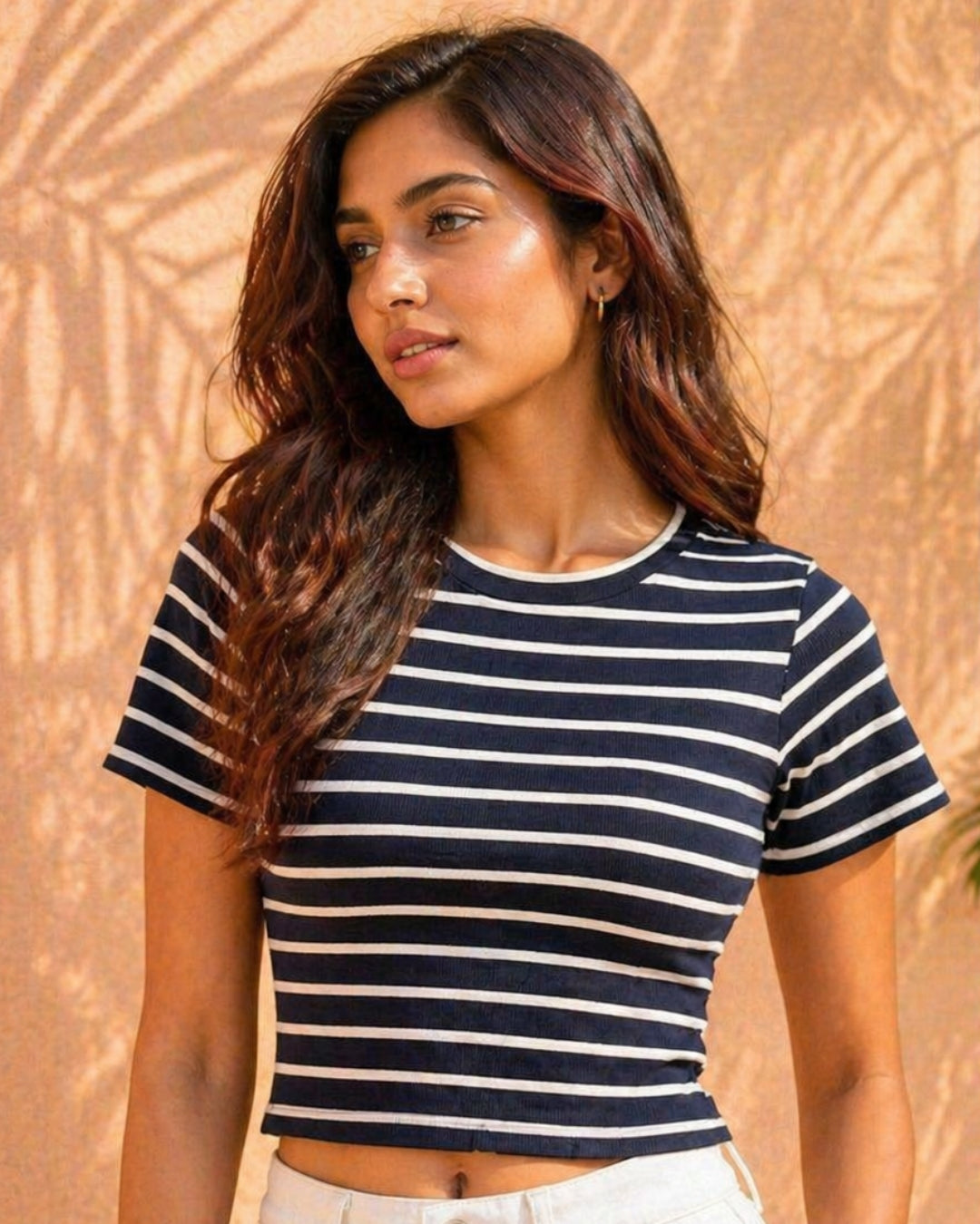 Midnight Stripe Rib Tee