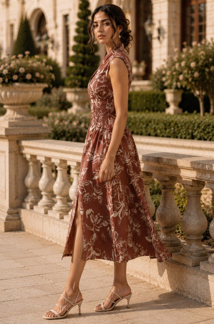 Serena zippered dress - Clay Blossom