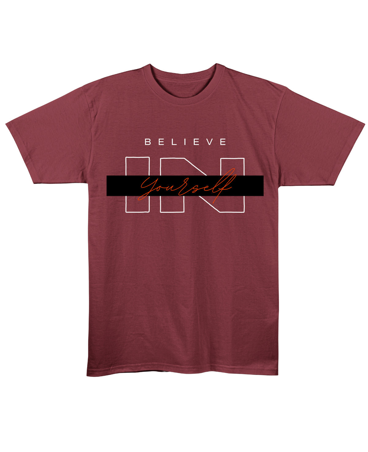 Maroon Regular Fit T-shirt Front Design