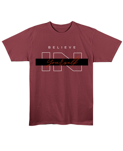Maroon Regular Fit T-shirt Front Design