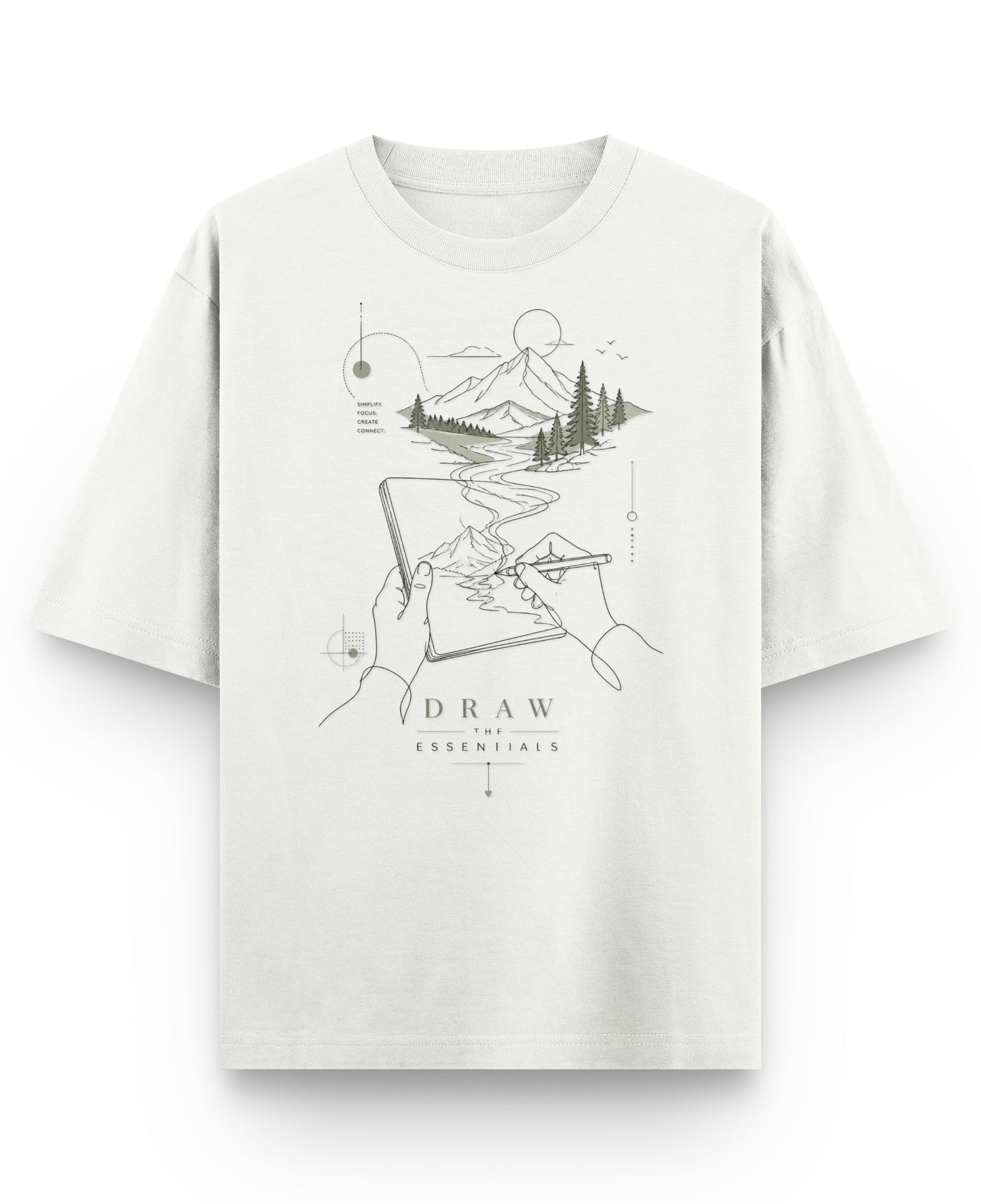 Off White Oversized T-shirt Front Design