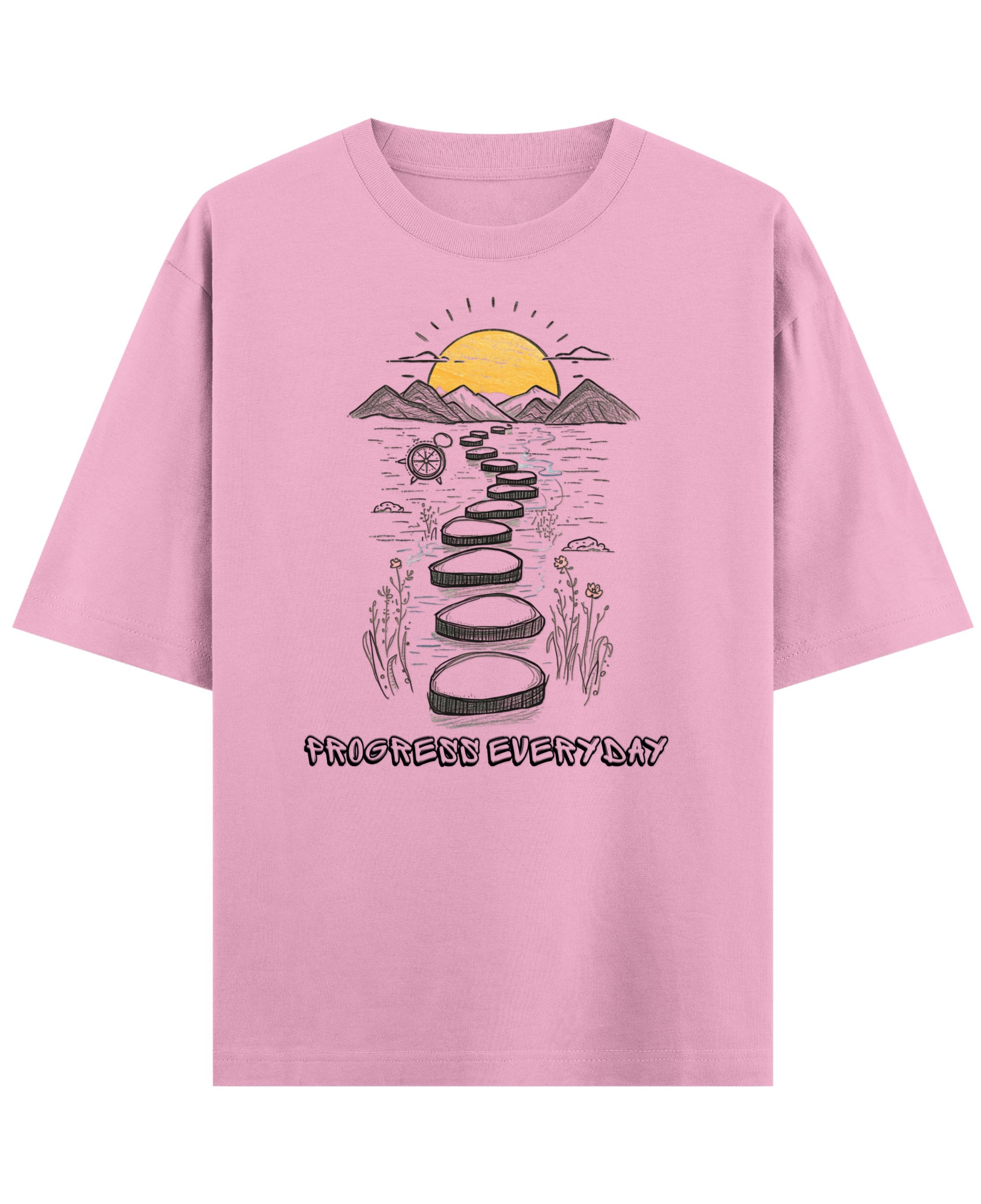 Baby Pink Oversized T-Shirt Front Design