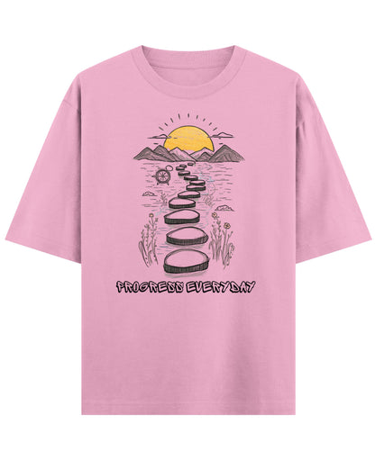 Baby Pink Oversized T-Shirt Front Design