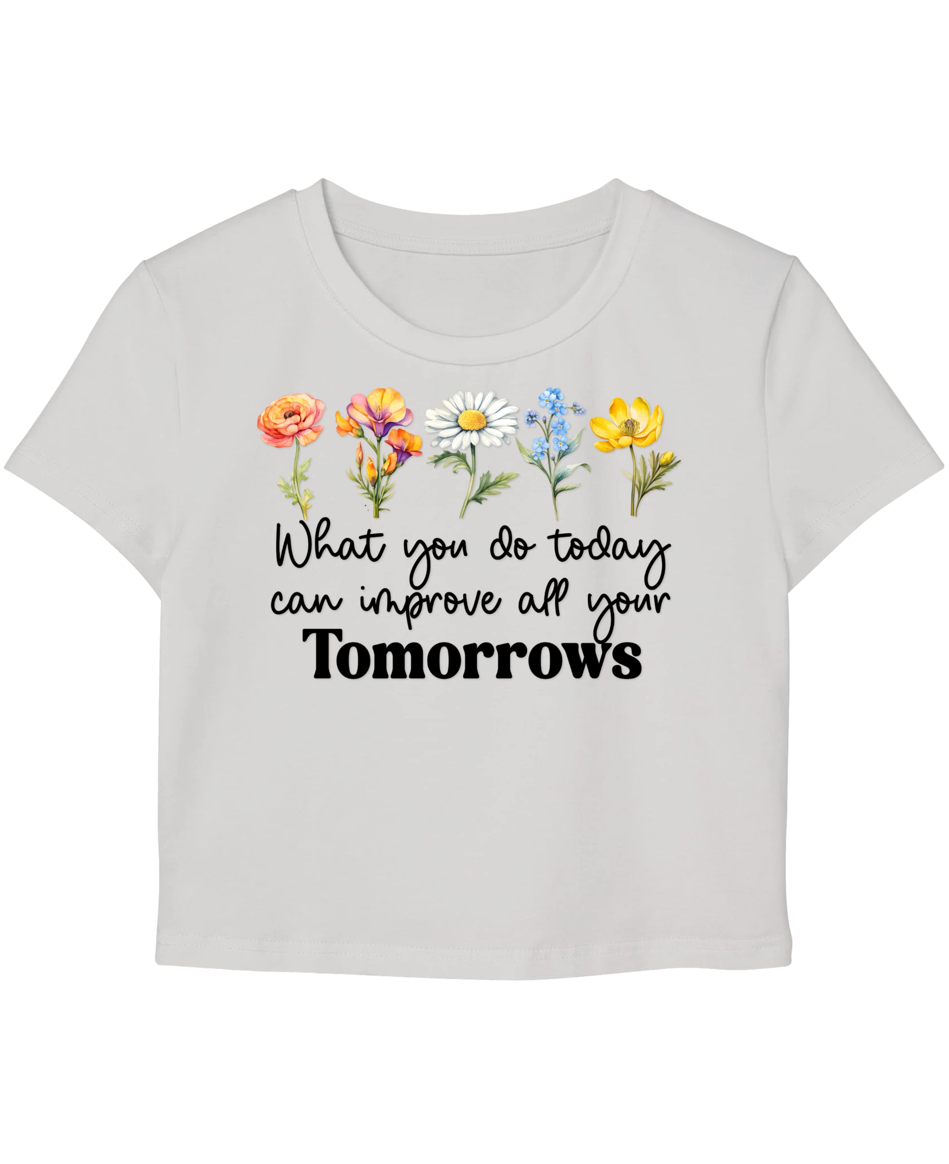 White Baby Tee Front Design