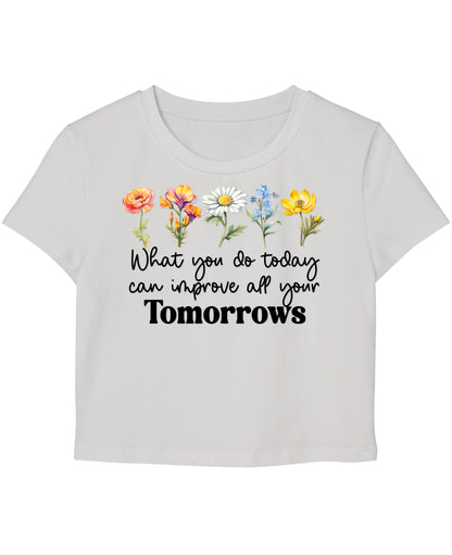 White Baby Tee Front Design